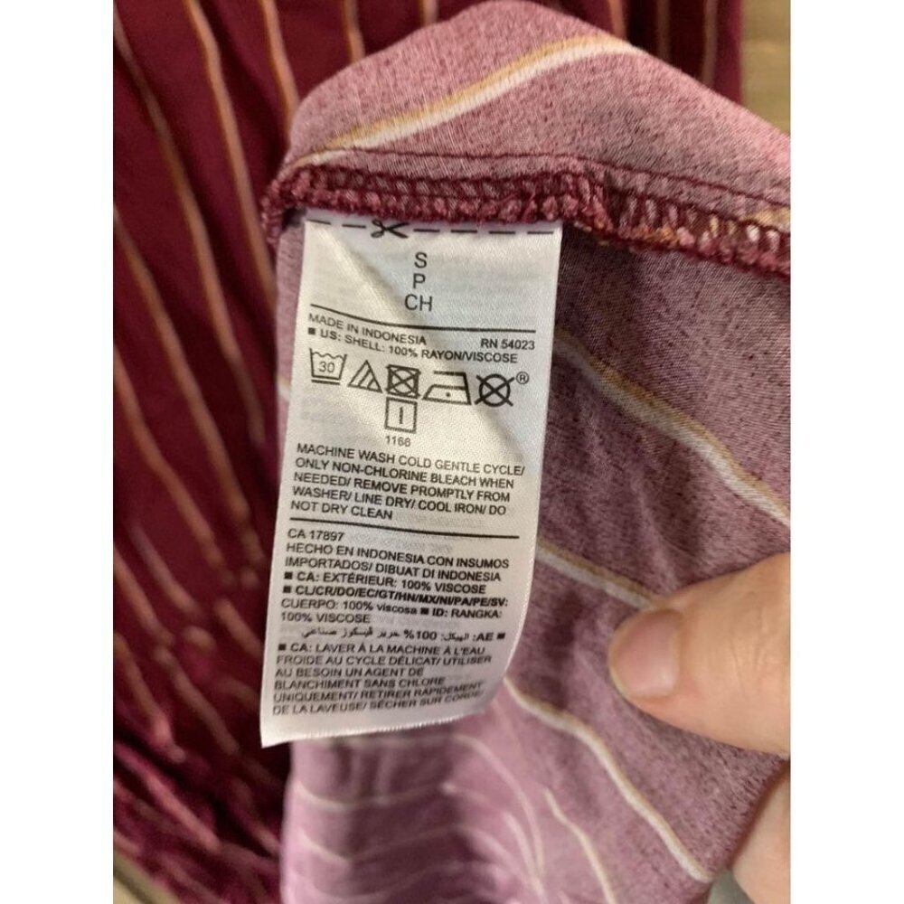 Old Navy Long sleeve Dress Womens Size Small Maroon Casual Striped - Picture 6 of 6
